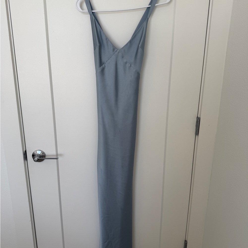 Show Me Your MuMu Slate Blue Slip Maxi Dress